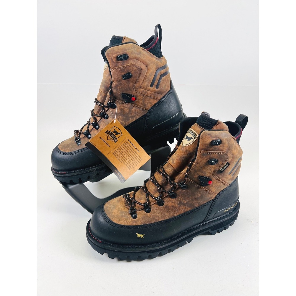 Irish Setter Elk Tracker XD 3980 Mens 8" WP‎ Hunting Boots Brown Black 10.5